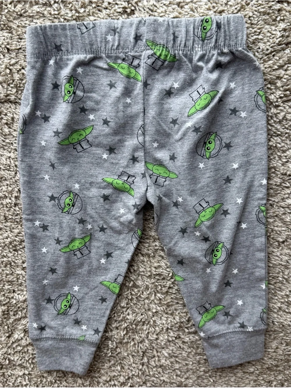 Star Wars Grogu “Snack Time!” 3PC Outfit Set 3-6M Baby Yoda Gray Green